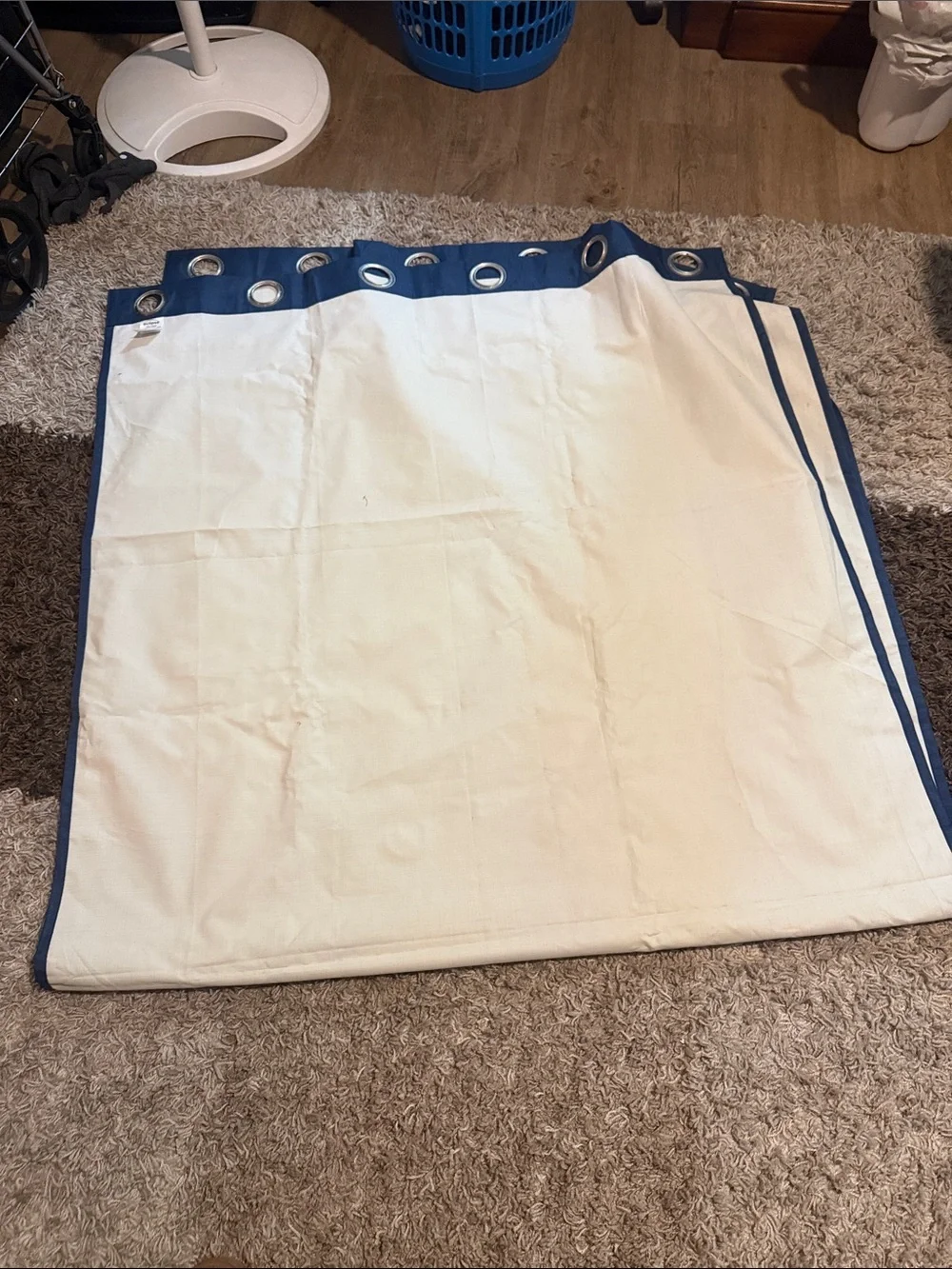 Eclipse Navy Blue Grommet Curtain Panel x2